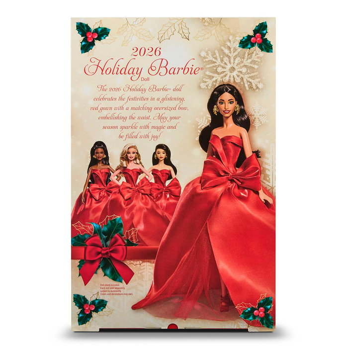 BARBIE Muñeca Signature Holiday Latina JJX67 con vestido rojo