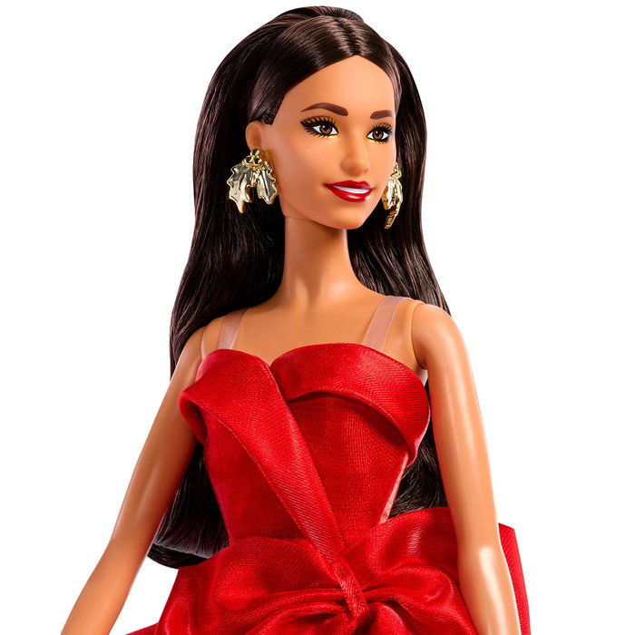 BARBIE Muñeca Signature Holiday Latina JJX67 con vestido rojo