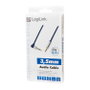 LogiLink Cable de audio 3,5 mm 3-pin/M (90°) a 3,5 mm 3-pin/M, metal, azul, 0,5 m