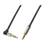 LogiLink Cable de audio 3,5 mm 3-pin/M (90°) a 3,5 mm 3-pin/M, metal, azul, 0,5 m