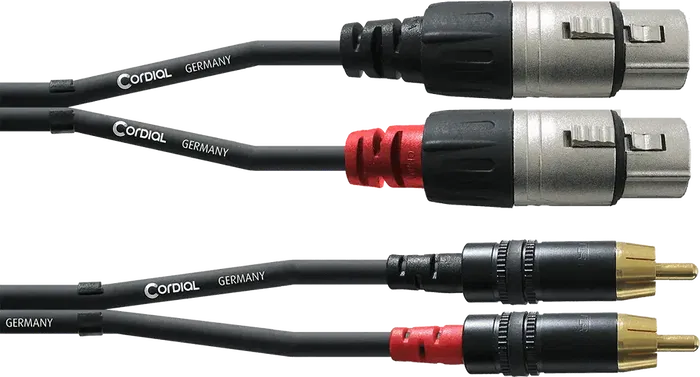 Cordial Cable de Audio Doble XLR/RCA Hembra 1.5 Metros Cordial Cable de Audio Doble XLR/RCA Hembra 1.5 Metros