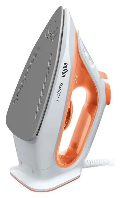 Braun TexStyle 1 SI 1009.OR Plancha de vapor 1900W Suela cerámica 120g/min blanco-naranja