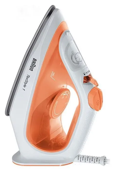 Braun TexStyle 1 SI 1009.OR Plancha de vapor 1900W Suela cerámica 120g/min blanco-naranja