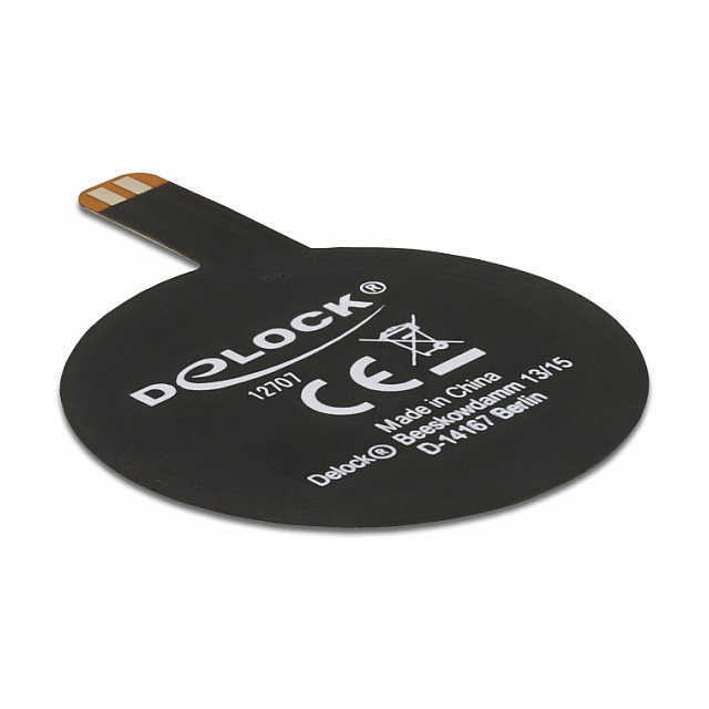 DeLOCK Antena NFC 13,56 MHz SMT FPC redonda interna negra con montaje adhesivo