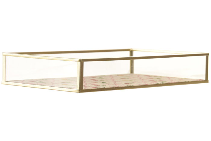 DKD Home Decor Bandeja Metal y Cristal Multicolor Surtido de 2 DKD Home Decor Bandeja Metal y Cristal Multicolor Surtido de 2