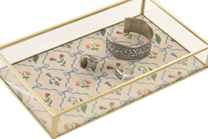 DKD Home Decor Bandeja Metal y Cristal Multicolor Surtido de 2 DKD Home Decor Bandeja Metal y Cristal Multicolor Surtido de 2