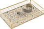 DKD Home Decor Bandeja Metal y Cristal Multicolor Surtido de 2