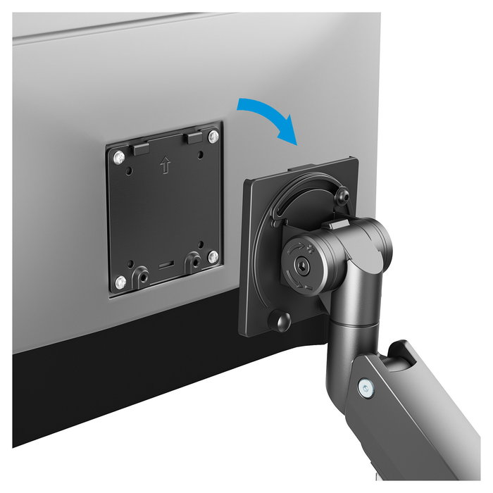 MANHATTAN Soporte Técnico de sobremesa para Monitor, soporte VESA 75-200mm, carga máx. 27kg, para pantallas de 17" a 57", con puertos USB (negro)