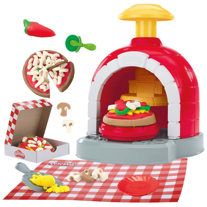 Play-doh Horno de Pizzas Refresh G2921 con Accesorios de Cocina de Juguete, Plastilina, Queso Rallador y Moldes, Multicolor, +3 Años, Idiomas Múltiples