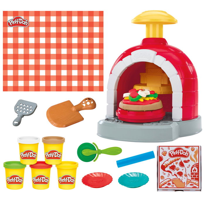 Play-doh Horno de Pizzas Refresh G2921 con Accesorios de Cocina de Juguete, Plastilina, Queso Rallador y Moldes, Multicolor, +3 Años, Idiomas Múltiples