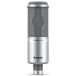 Donner DC20 Micrófono de Condensador Cardioide para Grabación de Estudio con Soporte, Filtro Anti Plosivos, Cable XLR y Bolsa