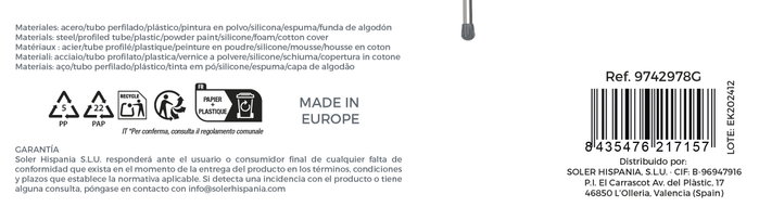 Inde Tabla de Planchar Picallo Confort 30 x 105 cm (2 Unidades)