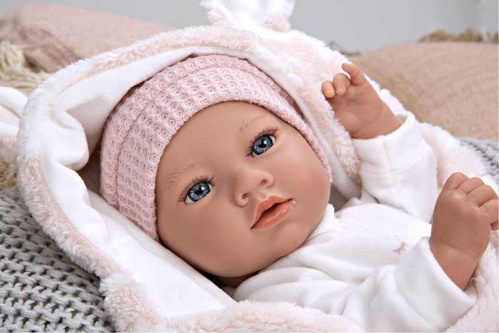 Muñecas Arias Muñeca Elegance Aria Rosa 38 cm con Manta, Muñeco de Peso para Niña, Cuerpo de Vinilo, Edad 3+