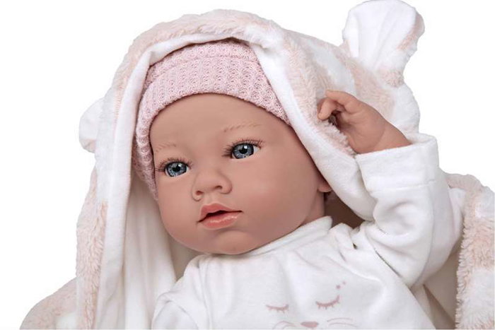 Muñecas Arias Muñeca Elegance Aria Rosa 38 cm con Manta, Muñeco de Peso para Niña, Cuerpo de Vinilo, Edad 3+