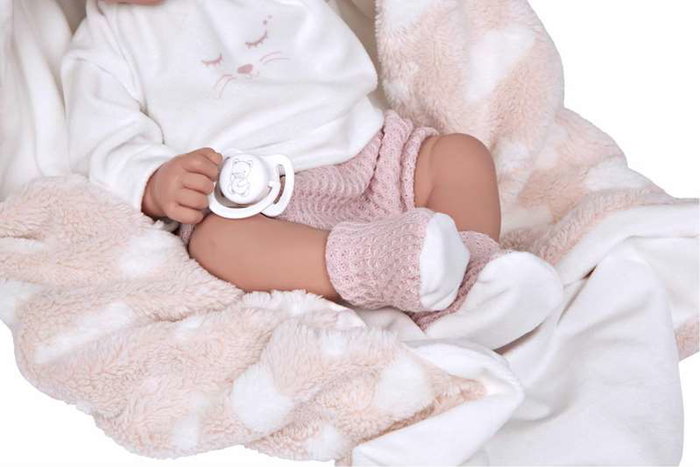 Muñecas Arias Muñeca Elegance Aria Rosa 38 cm con Manta, Muñeco de Peso para Niña, Cuerpo de Vinilo, Edad 3+