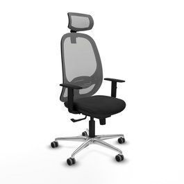 PIQUERAS Y CRESPO Silla de oficina Cilanco con mecanismo Sincro, Negro y Gris