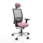 PIQUERAS Y CRESPO Silla de oficina Zulema con mecanismo Sincro/Traslack Rosa y Gris