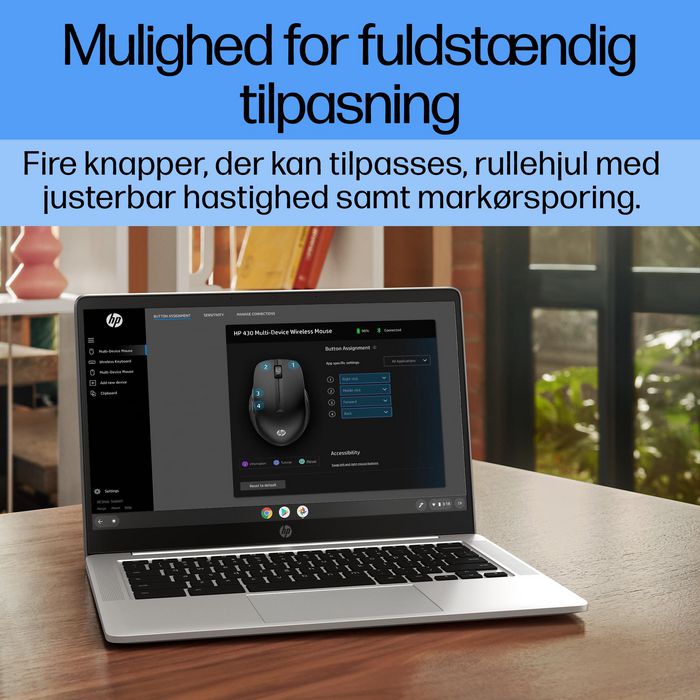 HP 430 Ratón Inalámbrico Multi-Dispositivo Personalizable Ergonómico Sensor Multi-Superficie