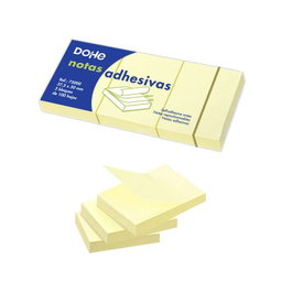 Dohe pack de 3 blocs de 100 notas reposicionables - tamaÑo 37,5x50mm - papel de 75gr - ideal para oficina y escuela -