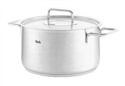 Fissler Pure Olla de Acero Inoxidable 24 cm con Tapa de Metal, Apto para Inducción, Gas, Eléctrico y Cerámica - Ref. 08611424000/0