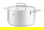 Fissler Pure Olla de Acero Inoxidable 24 cm con Tapa de Metal, Apto para Inducción, Gas, Eléctrico y Cerámica - Ref. 08611424000/0