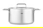 Fissler Pure Olla de Acero Inoxidable 24 cm con Tapa de Metal, Apto para Inducción, Gas, Eléctrico y Cerámica - Ref. 08611424000/0