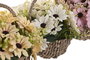 DKD Home Decor Planta Cesta Crisantemos Amarillo Rosa Blanco Marron 18 x 19 x 22 cm (3 Unidades)