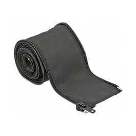 DeLOCK Manga tejida con cierre de cremallera resistente al calor 2 m x 25 mm negro