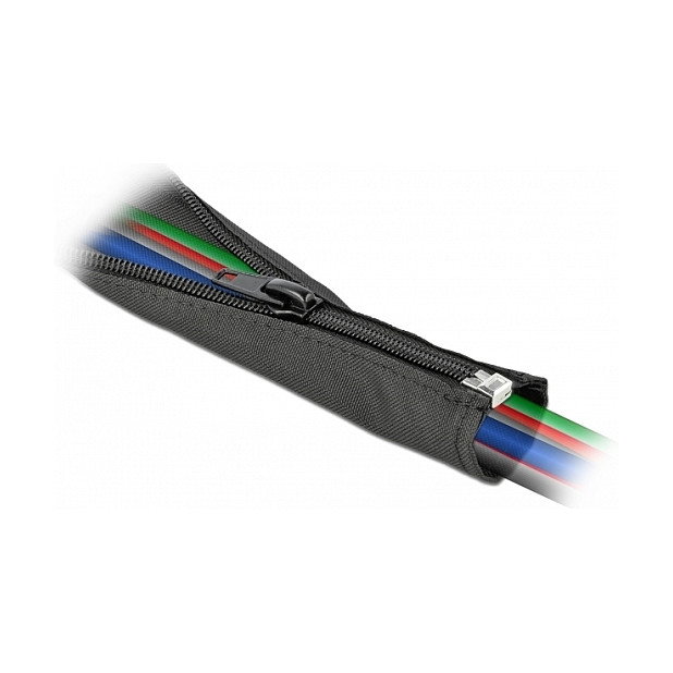 DeLOCK Manga tejida con cierre de cremallera resistente al calor 2 m x 25 mm negro