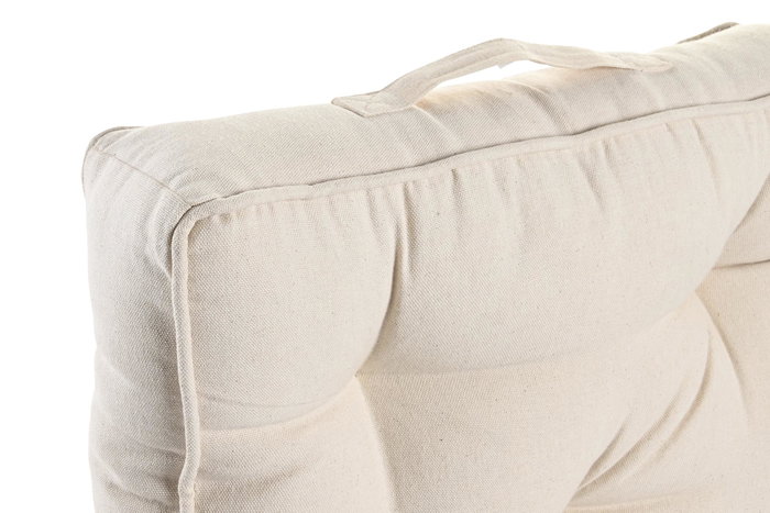 DKD Home Decor Cojín de Suelo Lino y Algodón Beige, Pack de 4