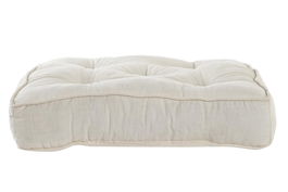 DKD Home Decor Cojín Suelo Lino y Algodón Beige 40x40 cm (4 Unidades)