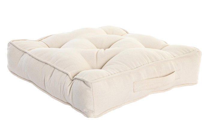 DKD Home Decor Cojín de Suelo Lino y Algodón Beige, Pack de 4
