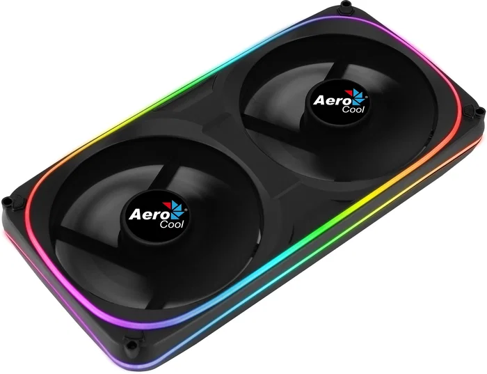 Aerocool Astro 24 - Ventilador para Tarjeta Gráfica con RGB Addressable (ASUS Aura/MSI Mystic Light/Gigabyte RGB Fusion), 12cm, 1000 RPM, 80.3 CFM, Negro