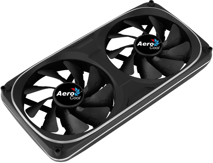 Aerocool Astro 24 - Ventilador para Tarjeta Gráfica con RGB Addressable (ASUS Aura/MSI Mystic Light/Gigabyte RGB Fusion), 12cm, 1000 RPM, 80.3 CFM, Negro