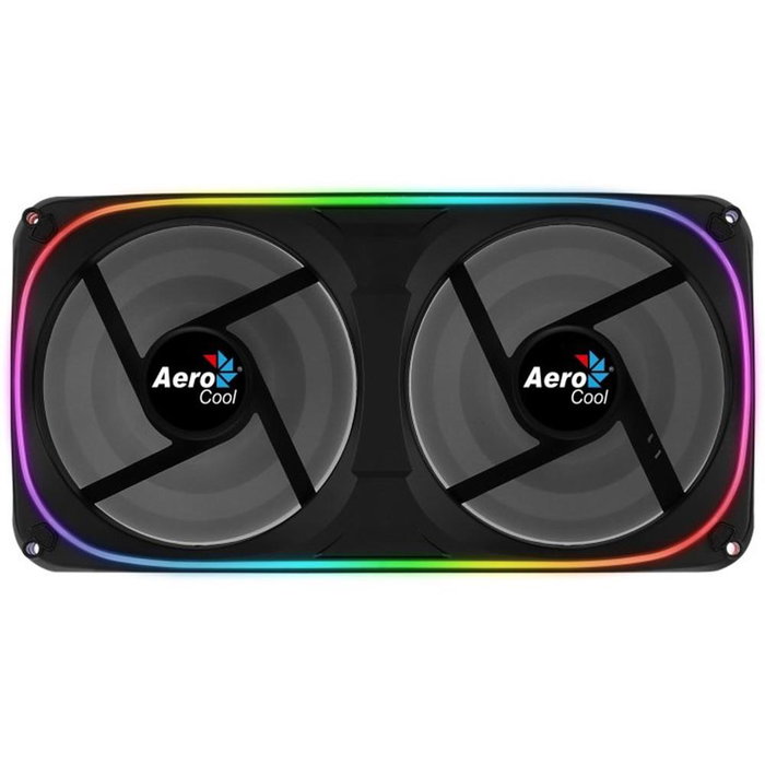 Aerocool ASTRO24 Ventilador Caja Dual ARGB 240mm (12cm) 6-pines - Aura Sync/Mystic Light/RGB Fusion, Negro Aerocool ASTRO24 Ventilador Caja Dual ARGB 240mm (12cm) 6-pines - Aura Sync/Mystic Light/RGB Fusion, Negro