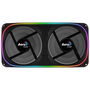 Aerocool ASTRO24 Ventilador Caja Dual ARGB 240mm (12cm) 6-pines - Aura Sync/Mystic Light/RGB Fusion, Negro