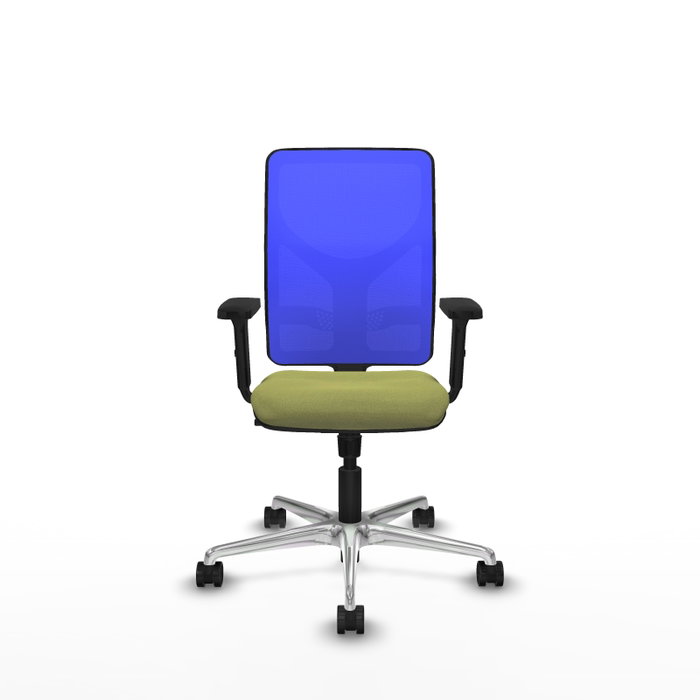 PIQUERAS Y CRESPO Silla de oficina Motilla con mecanismo Sincro, Verde oliva y Azul