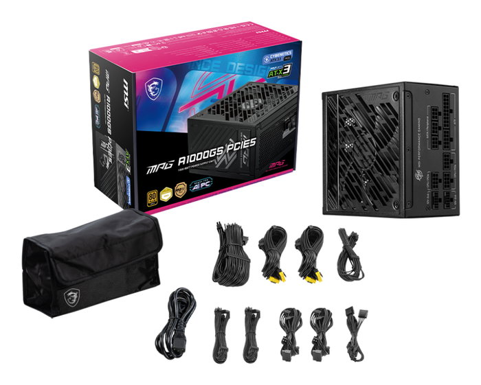 MSI MPG A1000GS PCIE5 1000 W Negro MSI MPG A1000GS PCIE5 1000 W Negro