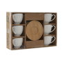 DKD Home Decor Set de 6 Tazas de Café de Porcelana y Bambú Blanco 90ml