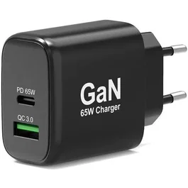 Port Designs Cargador GaN Pared 65W Negro 902104EU, USB-C y USB-A