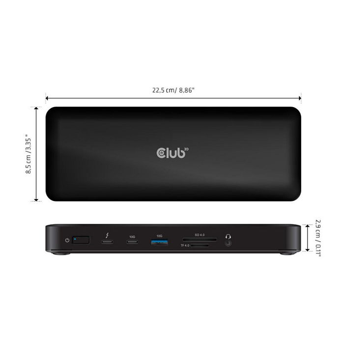 Club 3D Thunderbolt4 16-in-1 Dockingstation CSV-1583, 4 Pantallas, Negro