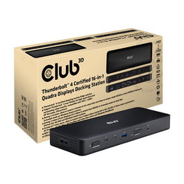 Club 3D Thunderbolt4 16-in-1 Dockingstation CSV-1583, 4 Pantallas, Negro
