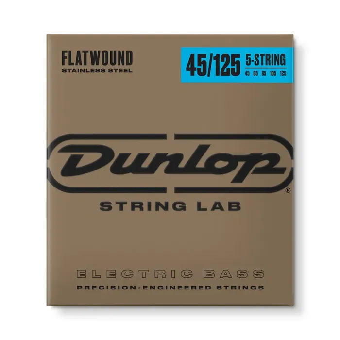 Dunlop Juego Bajo Eléctrico Entorchado Plano 5 cuerdas (Escala Larga) 45-125 Dunlop Juego Bajo Eléctrico Entorchado Plano 5 cuerdas (Escala Larga) 45-125