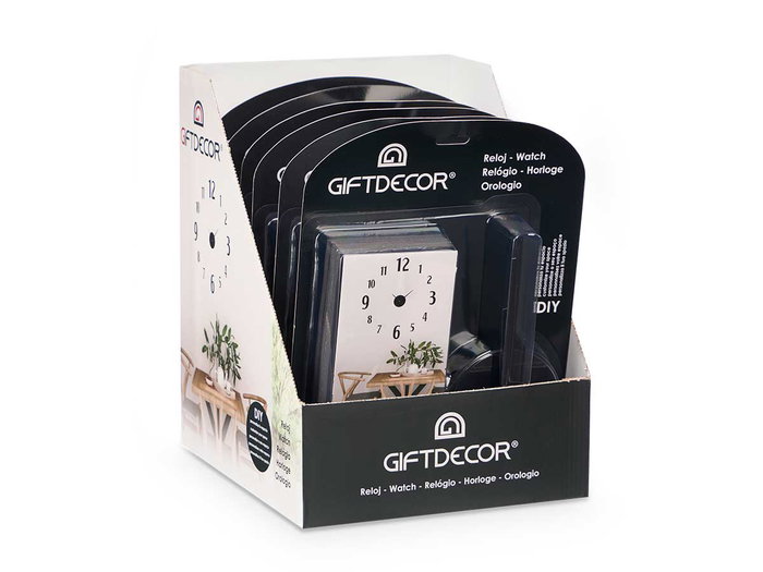 Reloj Pegatina Giftdecor 60 cm Numeros Brillo Negro (Set de 12)