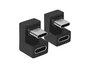 Equip 133476 - Adaptador USB-C a 180° en forma de U, 10 Gbps, Power Delivery 100W, Resolución 4K/60Hz, Pack de 2 unidades, Negro