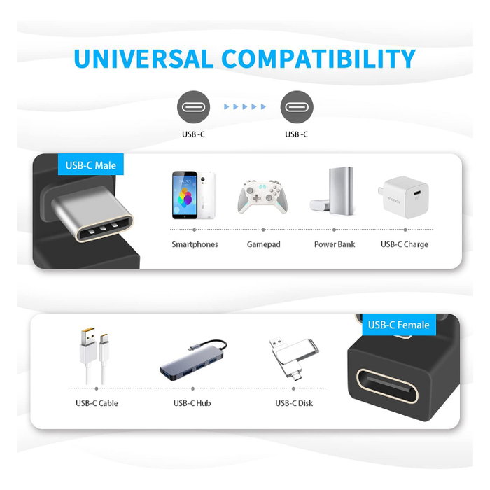 Equip Adaptador USB-C a USB-C 10Gbps 100W PD 2 Pack