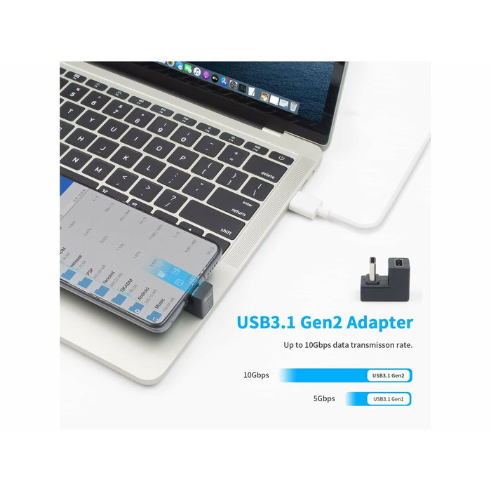 Equip Adaptador USB-C de 180 grados 10Gbps 100W PD (Pack de 2) Equip Adaptador USB-C de 180 grados 10Gbps 100W PD (Pack de 2)