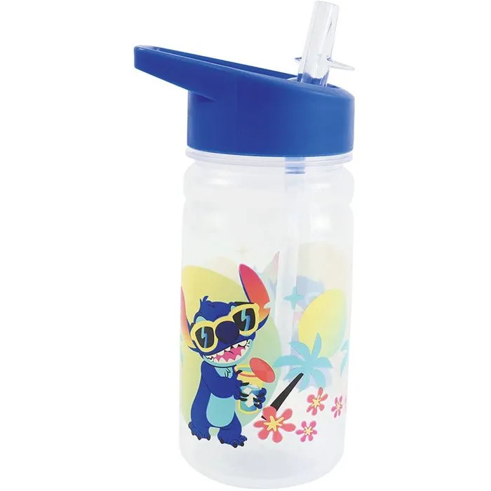 Fun House Juego de Vajilla DISNEY Lilo y Stitch FUN3524550066387 - 2 Vasos, 2 Platos Llanos (Ø22 cm), 1 Plato Hondo (Ø16 cm), Cubiertos y Botella de Agua