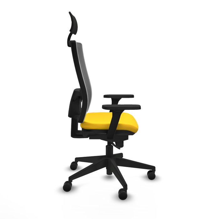 PIQUERAS Y CRESPO Silla de oficina Horna con mecanismo Sincro, Amarillo y Gris PIQUERAS Y CRESPO Silla de oficina Horna con mecanismo Sincro, Amarillo y Gris