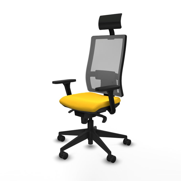 PIQUERAS Y CRESPO Silla de oficina Horna con mecanismo Sincro, Amarillo y Gris PIQUERAS Y CRESPO Silla de oficina Horna con mecanismo Sincro, Amarillo y Gris